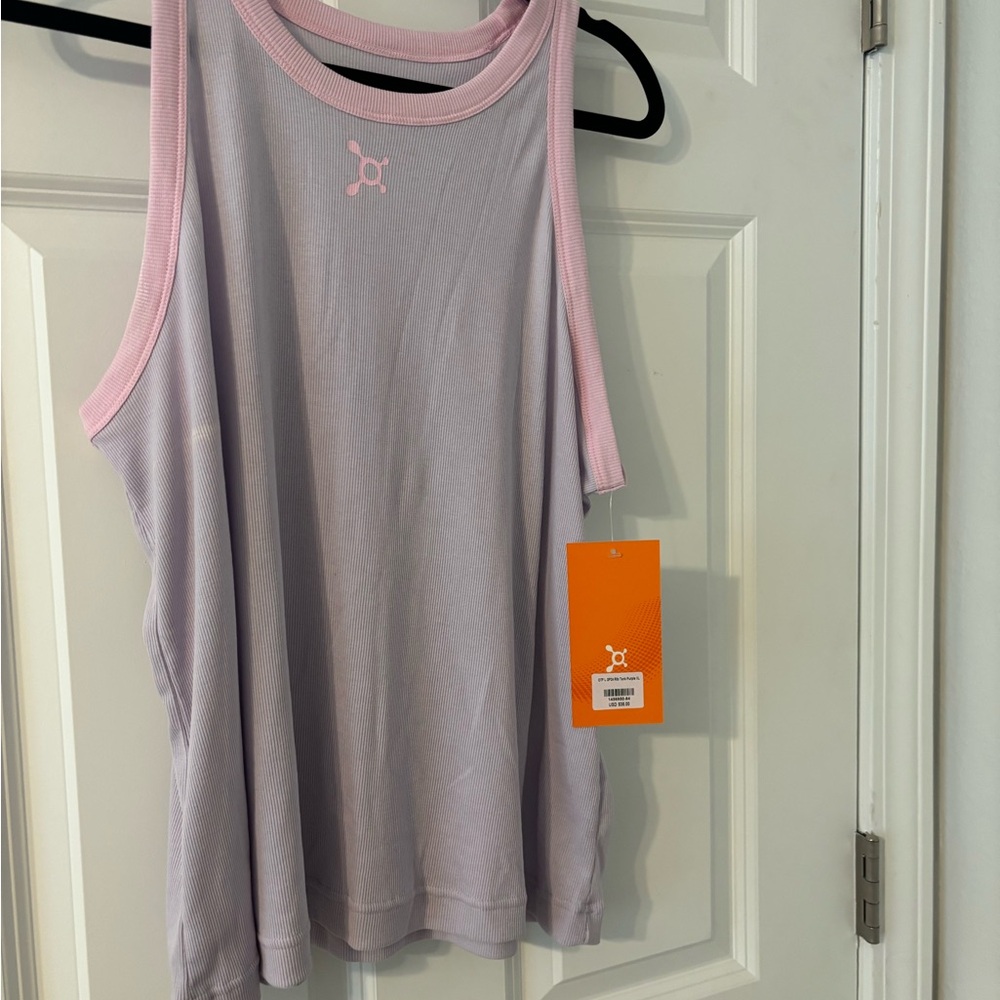 Women's Lavender Tank Top with Pink Trim